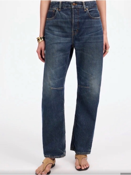 Madewell Denim - Madewell Darted Barrel Jeans in Danver Wash Dark Blue Size 27